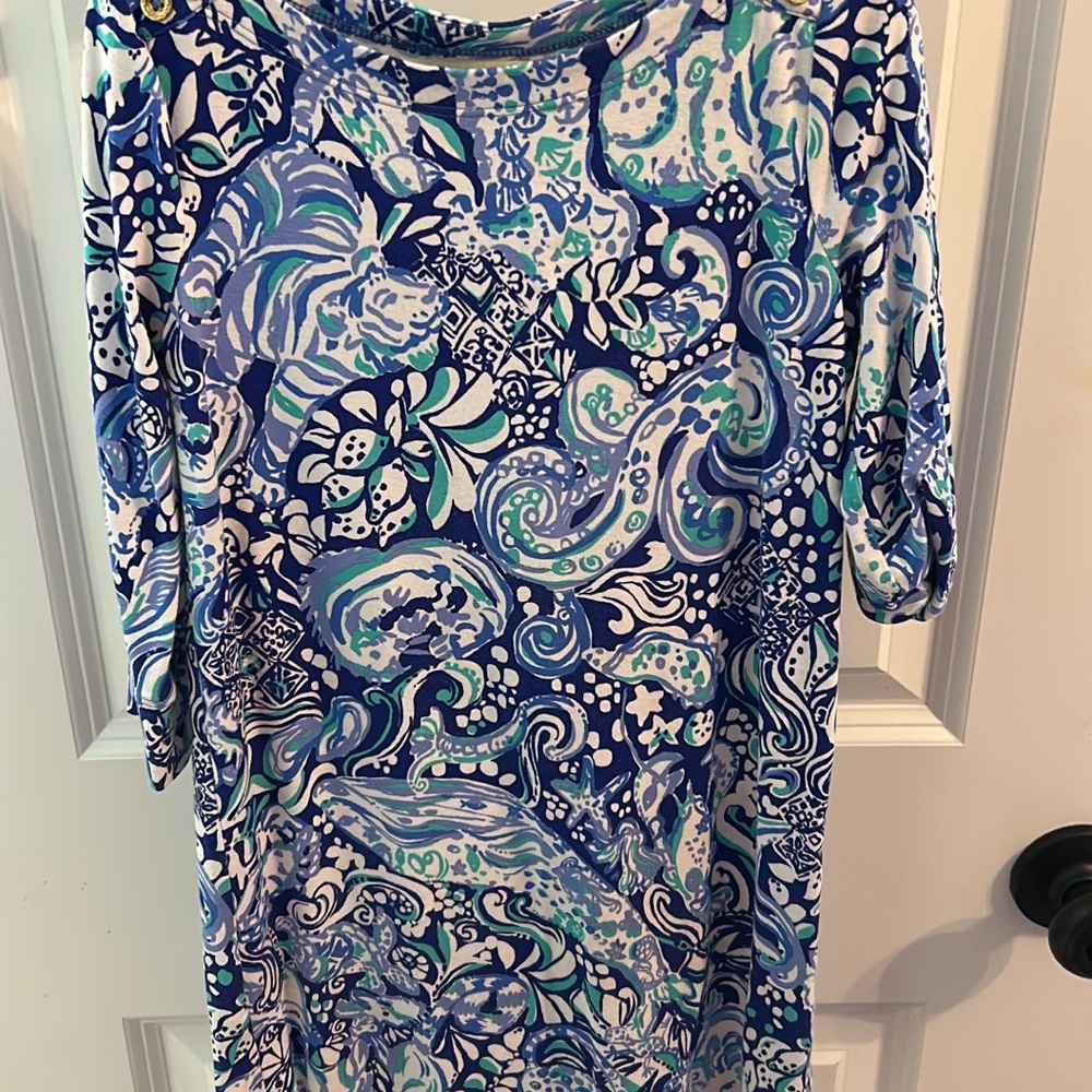 Lilly Pulitzer Blue and Green Kids Dress